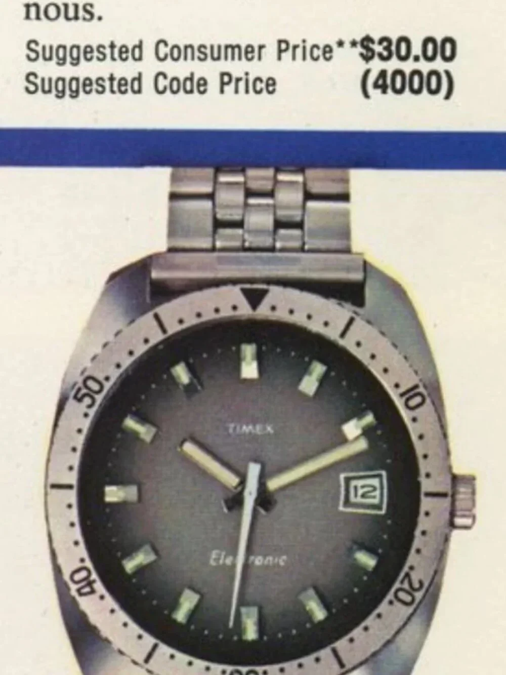1973 Timex Electronic, Diver Style, Not A Quartz, Great Britain, Men's, 36mm